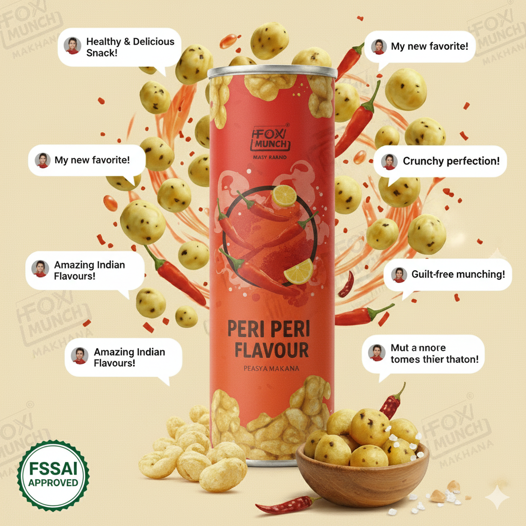 Fox Munch – Peri-Peri Flavored Makhana (55g) Each pack