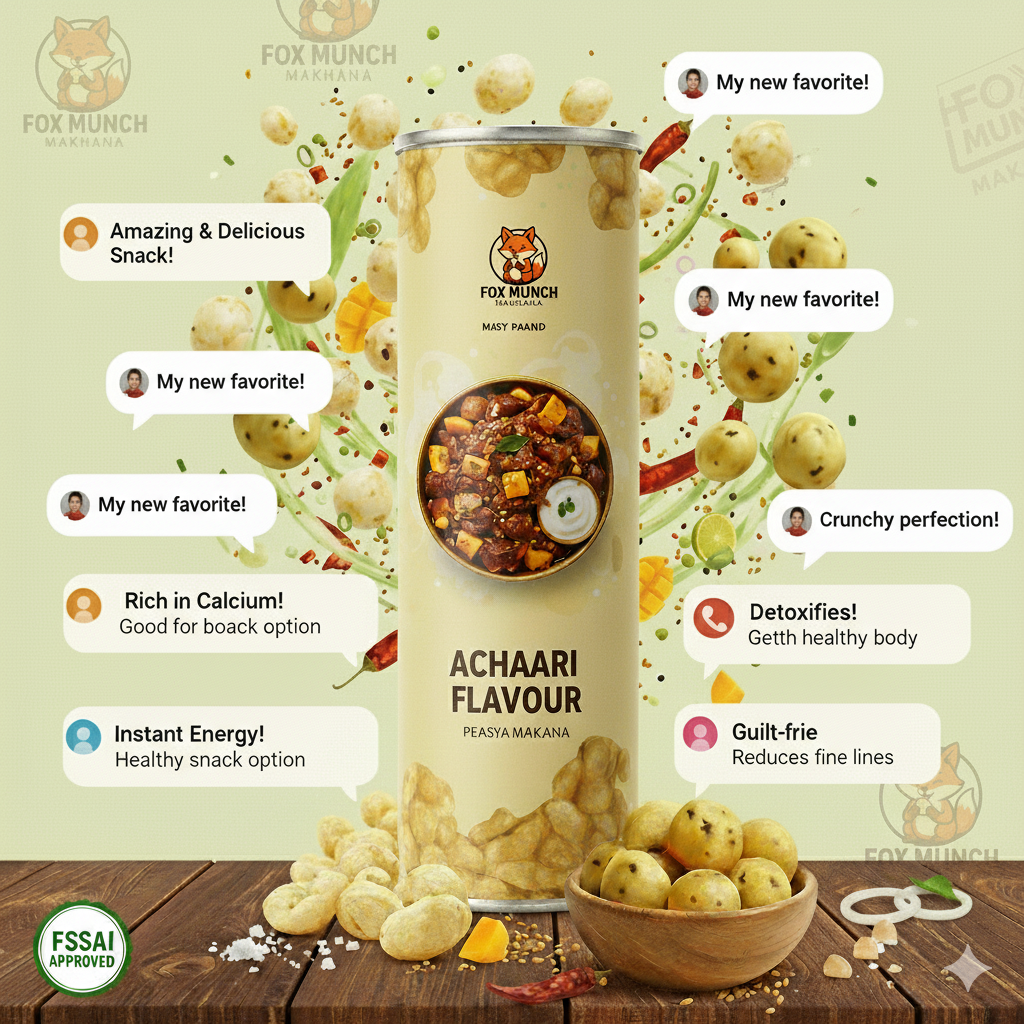 Fox Munch – Achaari Flavored Makhana (55g) Each pack