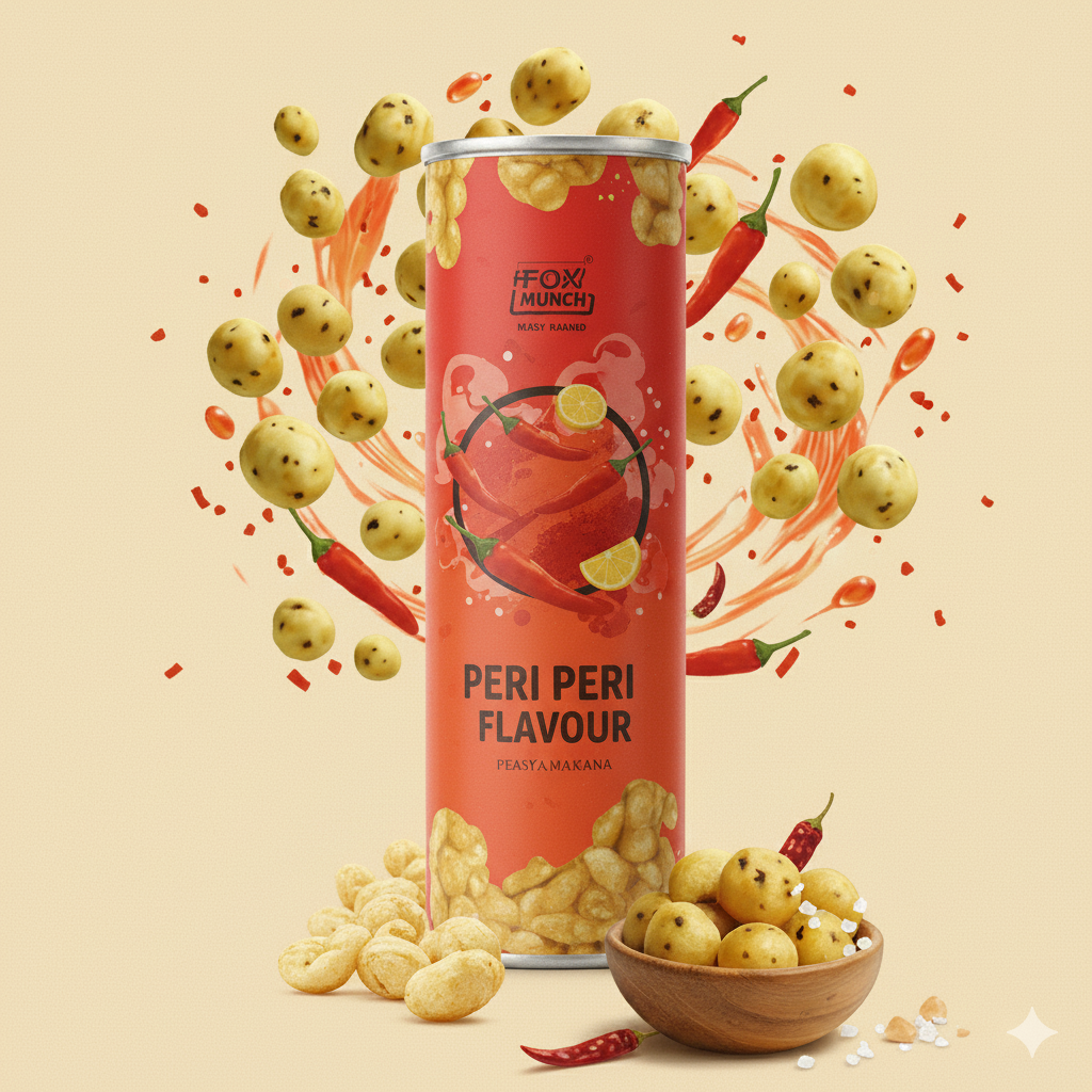 Fox Munch – Peri-Peri Flavored Makhana (55g) Each pack