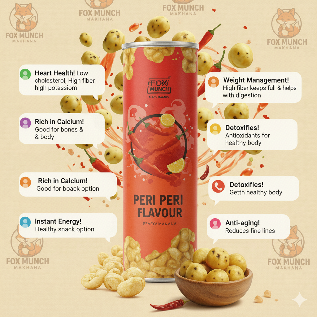 Fox Munch – Peri-Peri Flavored Makhana (55g) Each pack