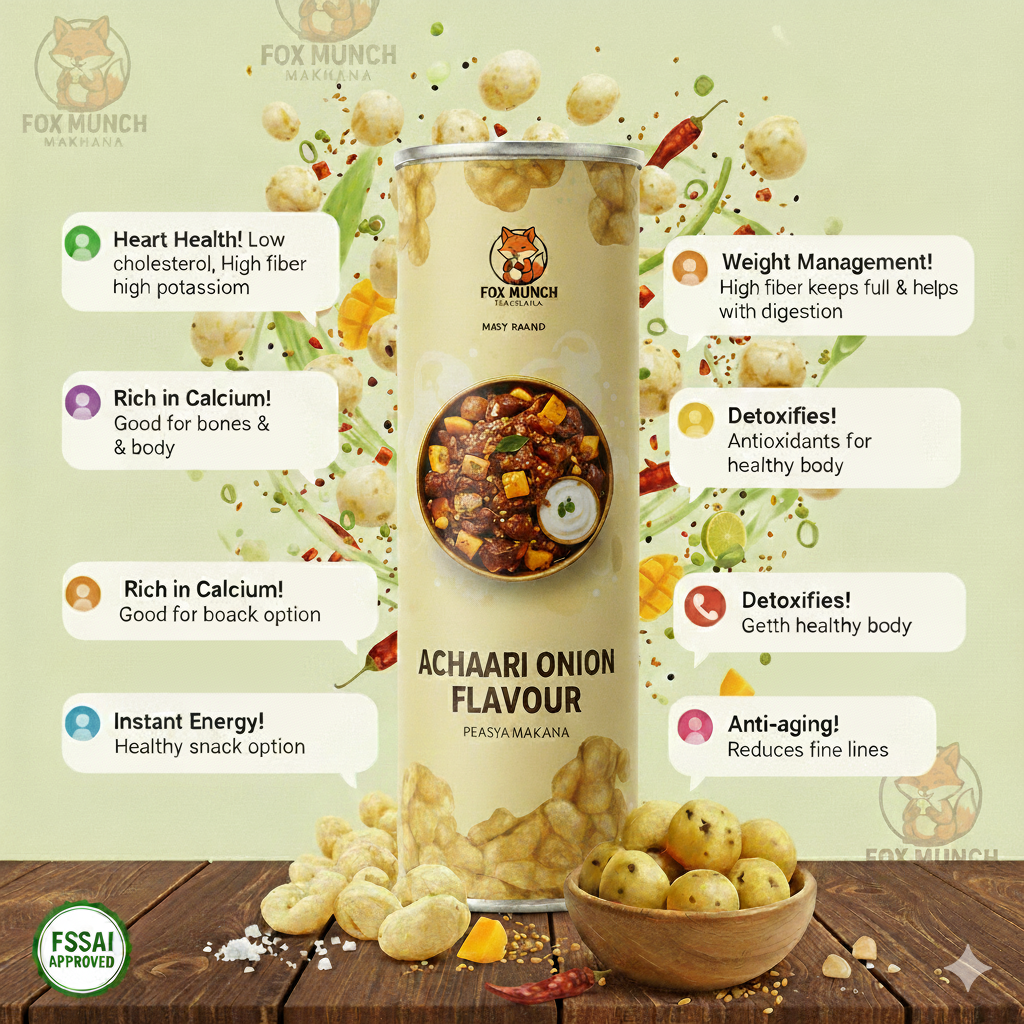 Fox Munch – Achaari Flavored Makhana (55g) Each pack