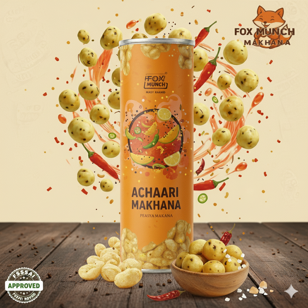 Fox Munch – Achaari Flavored Makhana (55g) Each pack